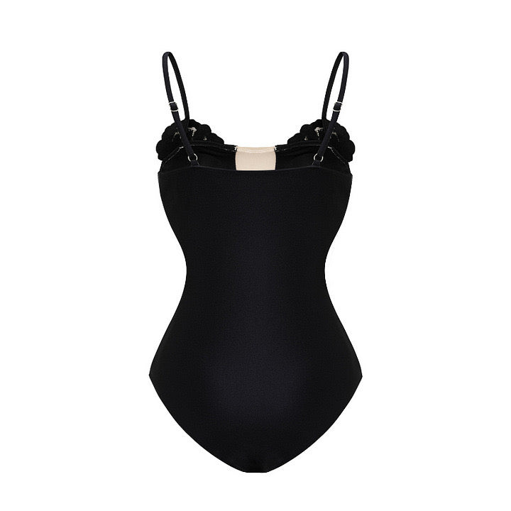 Rose Embellished Monokini with Skirt Set
